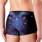 Dark Capricorn Zodiac Sign Print Men's Boxer Briefs