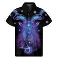 Dark Capricorn Zodiac Sign Print Men's Short Sleeve Shirt