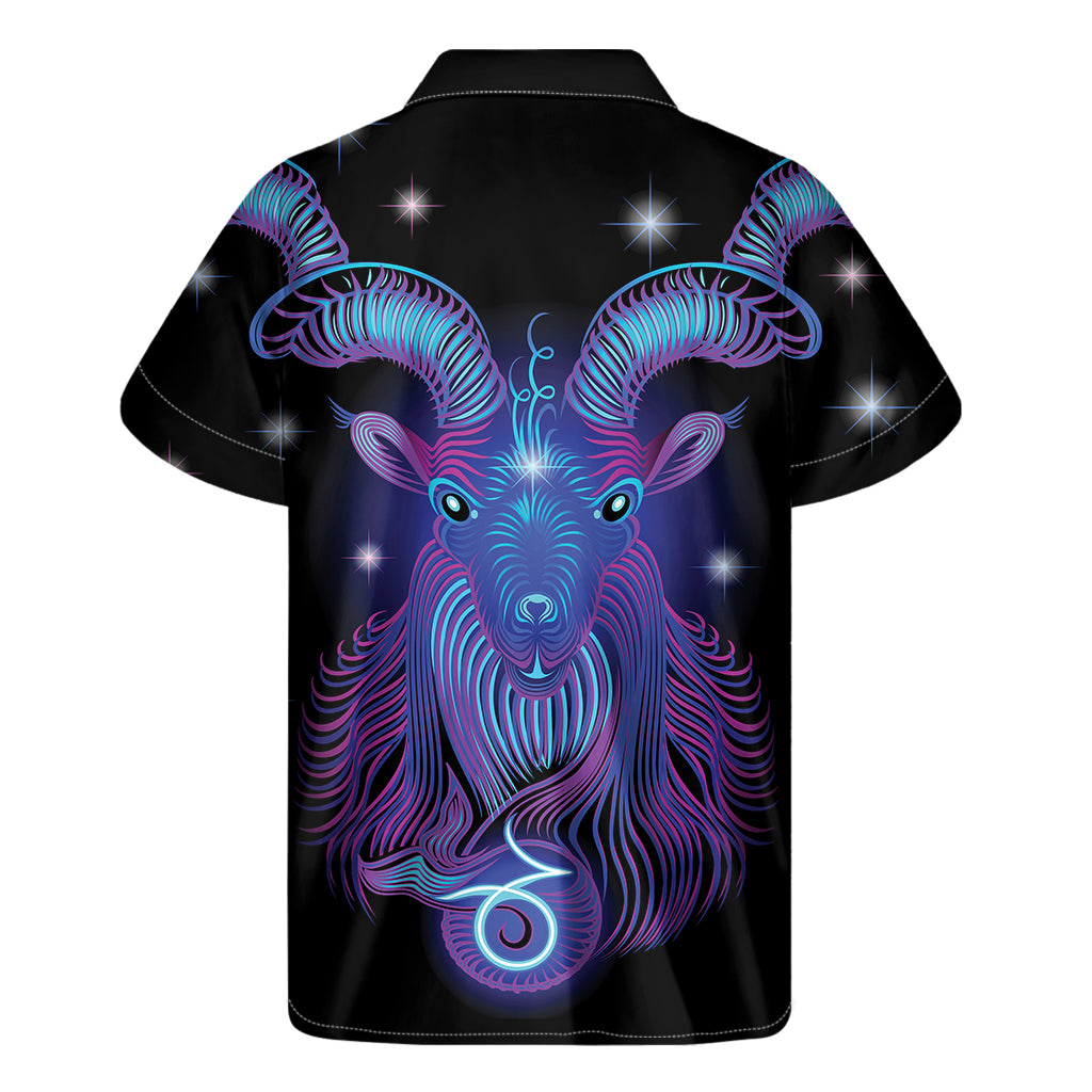 Dark Capricorn Zodiac Sign Print Men's Short Sleeve Shirt