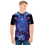 Dark Capricorn Zodiac Sign Print Men's T-Shirt