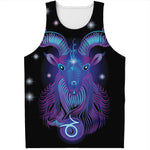 Dark Capricorn Zodiac Sign Print Men's Tank Top