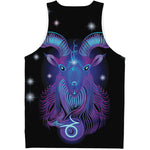 Dark Capricorn Zodiac Sign Print Men's Tank Top