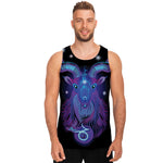Dark Capricorn Zodiac Sign Print Men's Tank Top