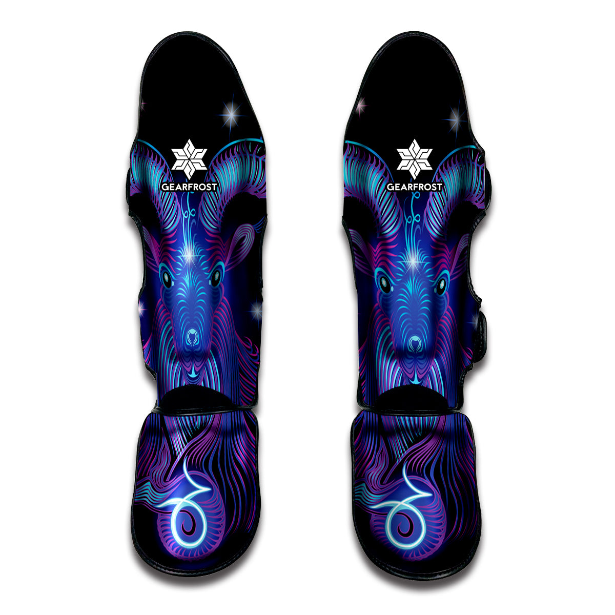 Dark Capricorn Zodiac Sign Print Muay Thai Shin Guard