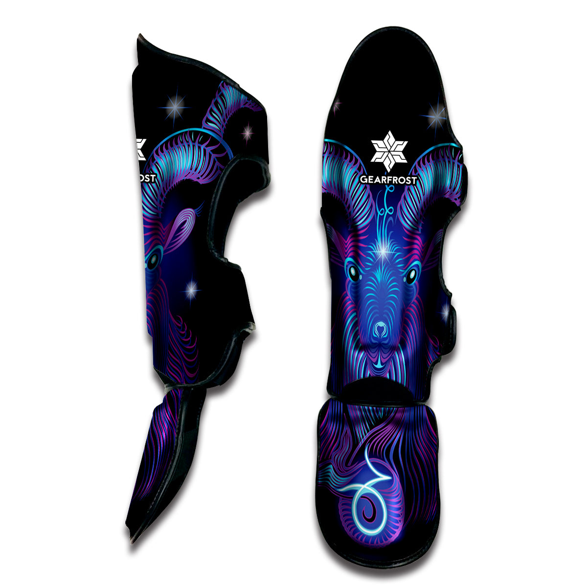 Dark Capricorn Zodiac Sign Print Muay Thai Shin Guard