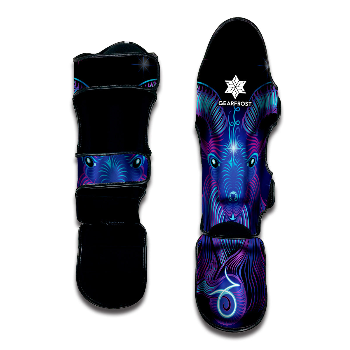 Dark Capricorn Zodiac Sign Print Muay Thai Shin Guard