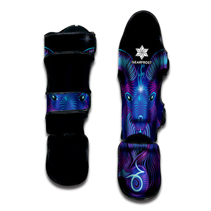 Dark Capricorn Zodiac Sign Print Muay Thai Shin Guard
