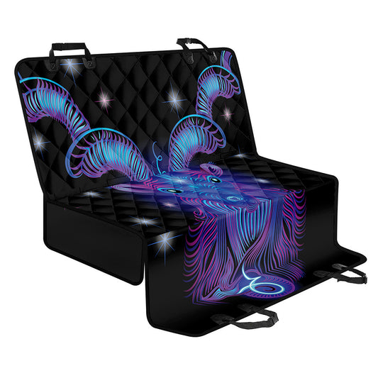 Dark Capricorn Zodiac Sign Print Pet Car Back Seat Cover