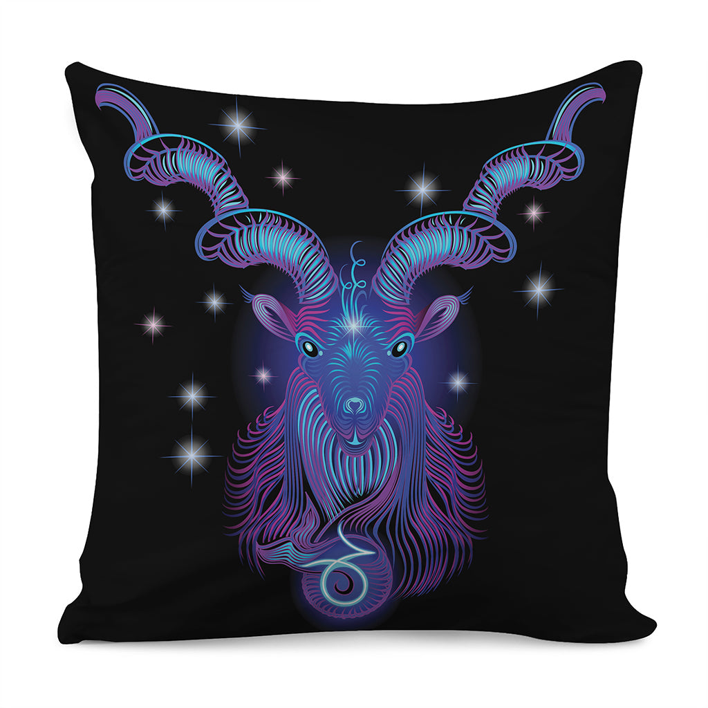 Dark Capricorn Zodiac Sign Print Pillow Cover