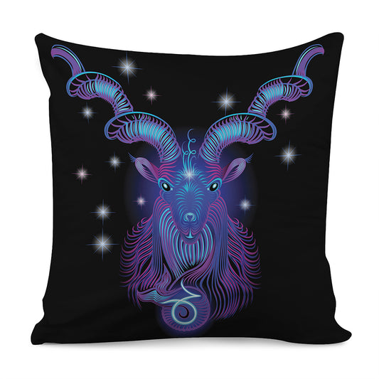 Dark Capricorn Zodiac Sign Print Pillow Cover
