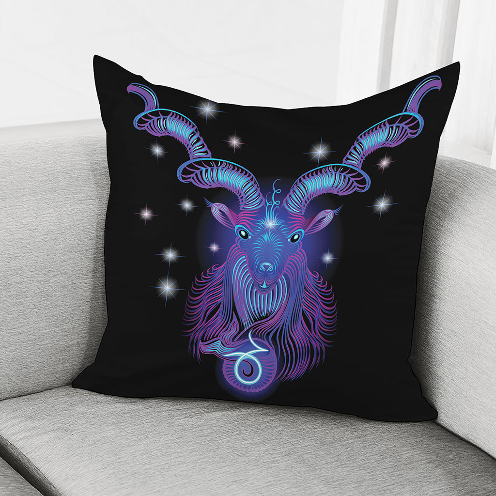 Dark Capricorn Zodiac Sign Print Pillow Cover