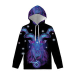 Dark Capricorn Zodiac Sign Print Pullover Hoodie
