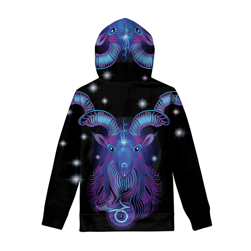 Dark Capricorn Zodiac Sign Print Pullover Hoodie