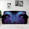 Dark Capricorn Zodiac Sign Print Sofa Cover