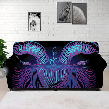 Dark Capricorn Zodiac Sign Print Sofa Cover
