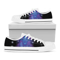 Dark Capricorn Zodiac Sign Print White Low Top Sneakers