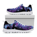 Dark Capricorn Zodiac Sign Print White Sneakers