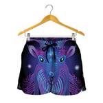 Dark Capricorn Zodiac Sign Print Women's Shorts