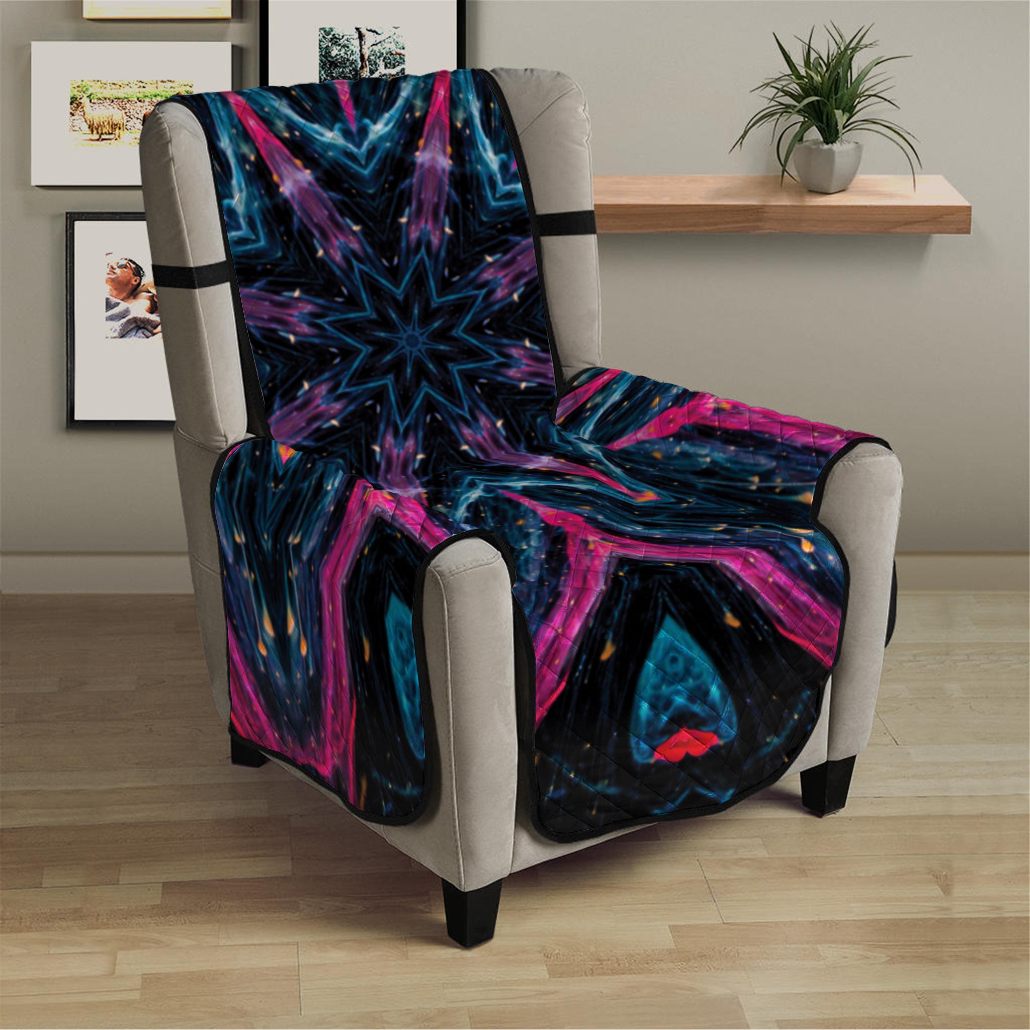 Dark Cloud Kaleidoscope Print Armchair Protector