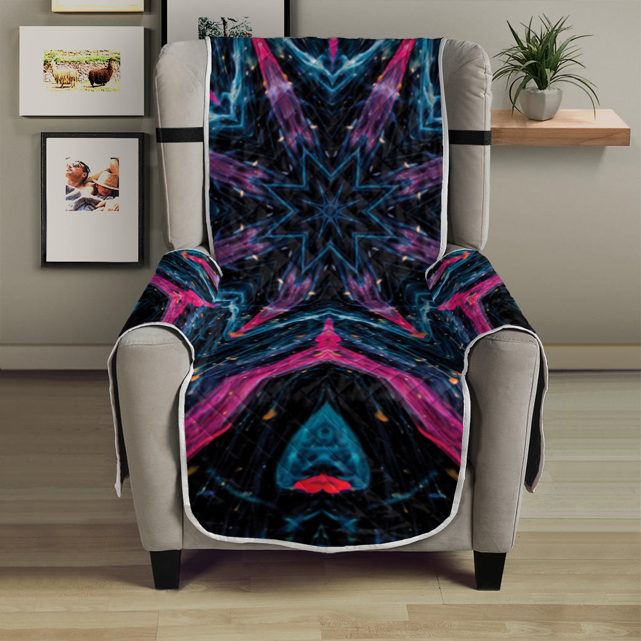 Dark Cloud Kaleidoscope Print Armchair Protector