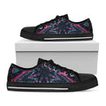 Dark Cloud Kaleidoscope Print Black Low Top Sneakers