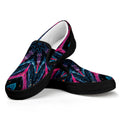 Dark Cloud Kaleidoscope Print Black Slip On Sneakers