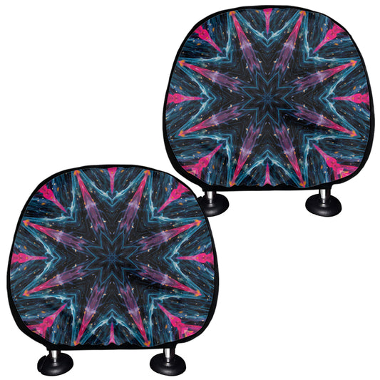 Dark Cloud Kaleidoscope Print Car Headrest Covers