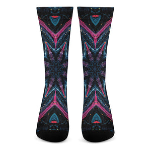 Dark Cloud Kaleidoscope Print Crew Socks