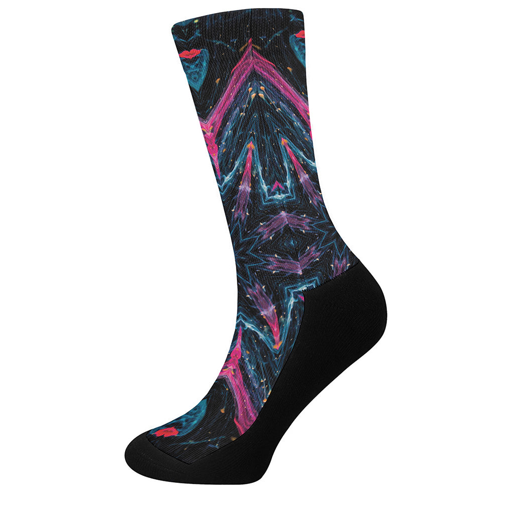 Dark Cloud Kaleidoscope Print Crew Socks