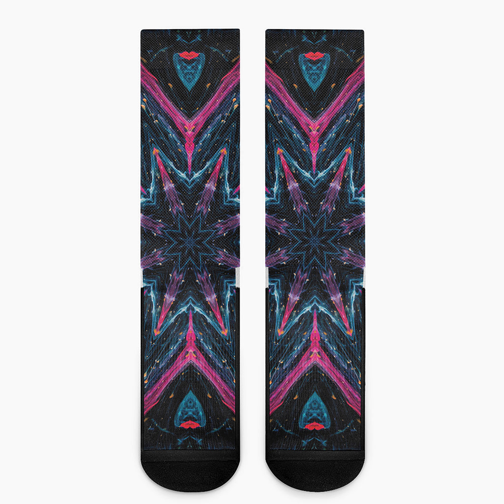 Dark Cloud Kaleidoscope Print Crew Socks