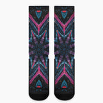 Dark Cloud Kaleidoscope Print Crew Socks