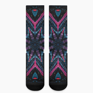 Dark Cloud Kaleidoscope Print Crew Socks