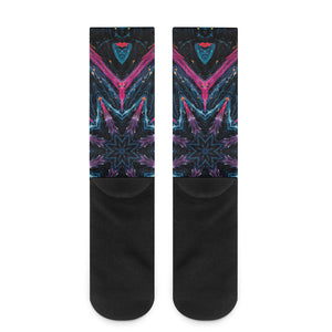 Dark Cloud Kaleidoscope Print Crew Socks