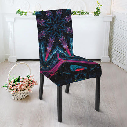 Dark Cloud Kaleidoscope Print Dining Chair Slipcover