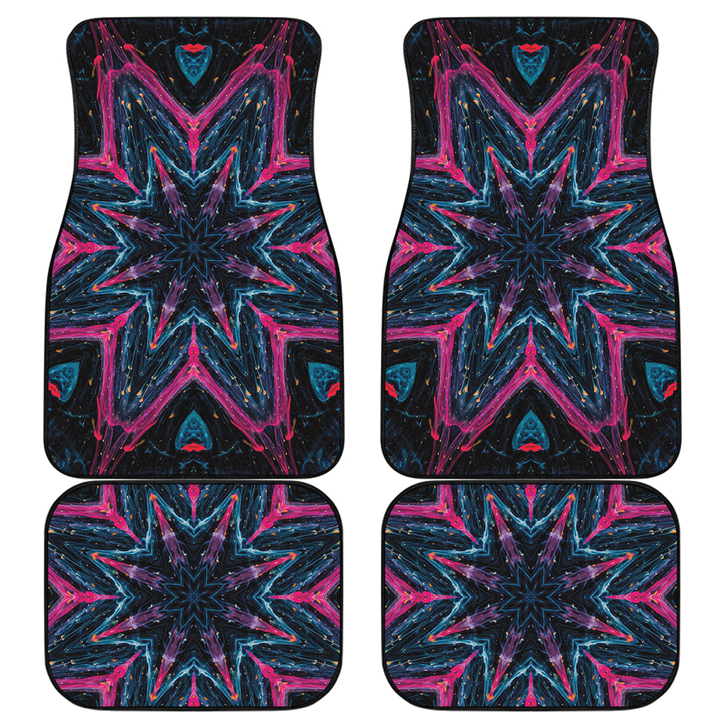 Dark Cloud Kaleidoscope Print Front and Back Car Floor Mats