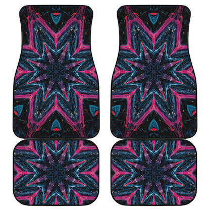 Dark Cloud Kaleidoscope Print Front and Back Car Floor Mats