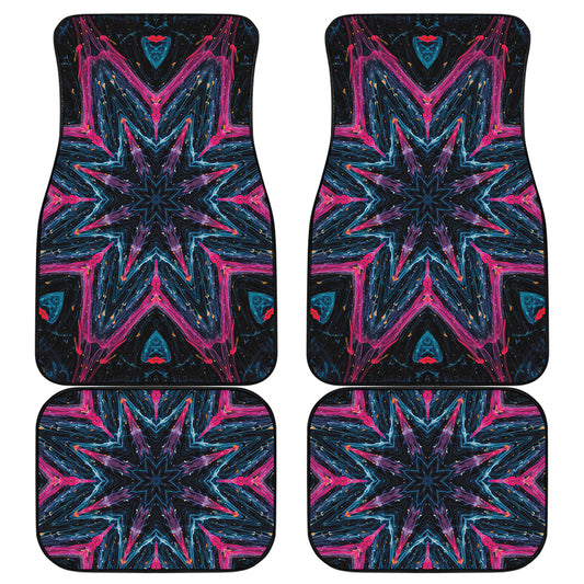 Dark Cloud Kaleidoscope Print Front and Back Car Floor Mats