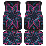 Dark Cloud Kaleidoscope Print Front and Back Car Floor Mats