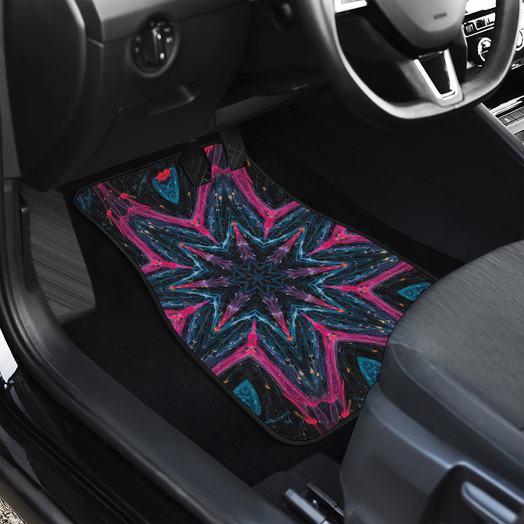 Dark Cloud Kaleidoscope Print Front and Back Car Floor Mats