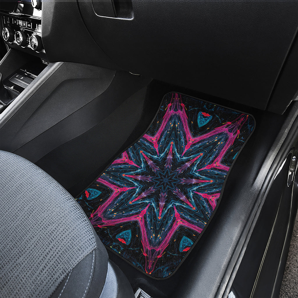 Dark Cloud Kaleidoscope Print Front and Back Car Floor Mats