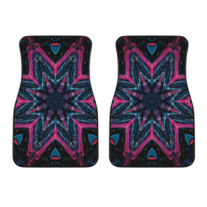 Dark Cloud Kaleidoscope Print Front Car Floor Mats