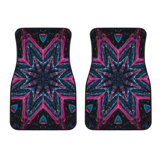 Dark Cloud Kaleidoscope Print Front Car Floor Mats