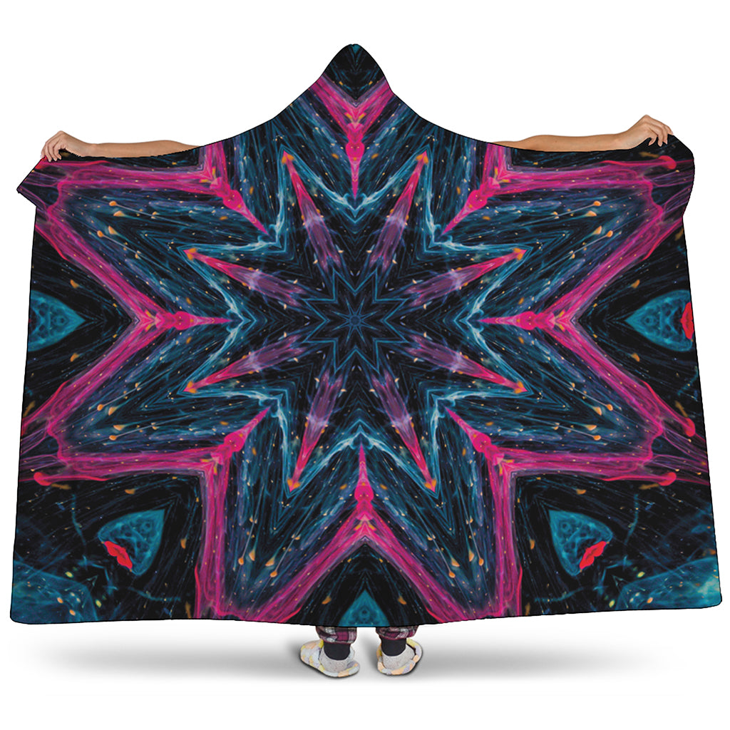 Dark Cloud Kaleidoscope Print Hooded Blanket