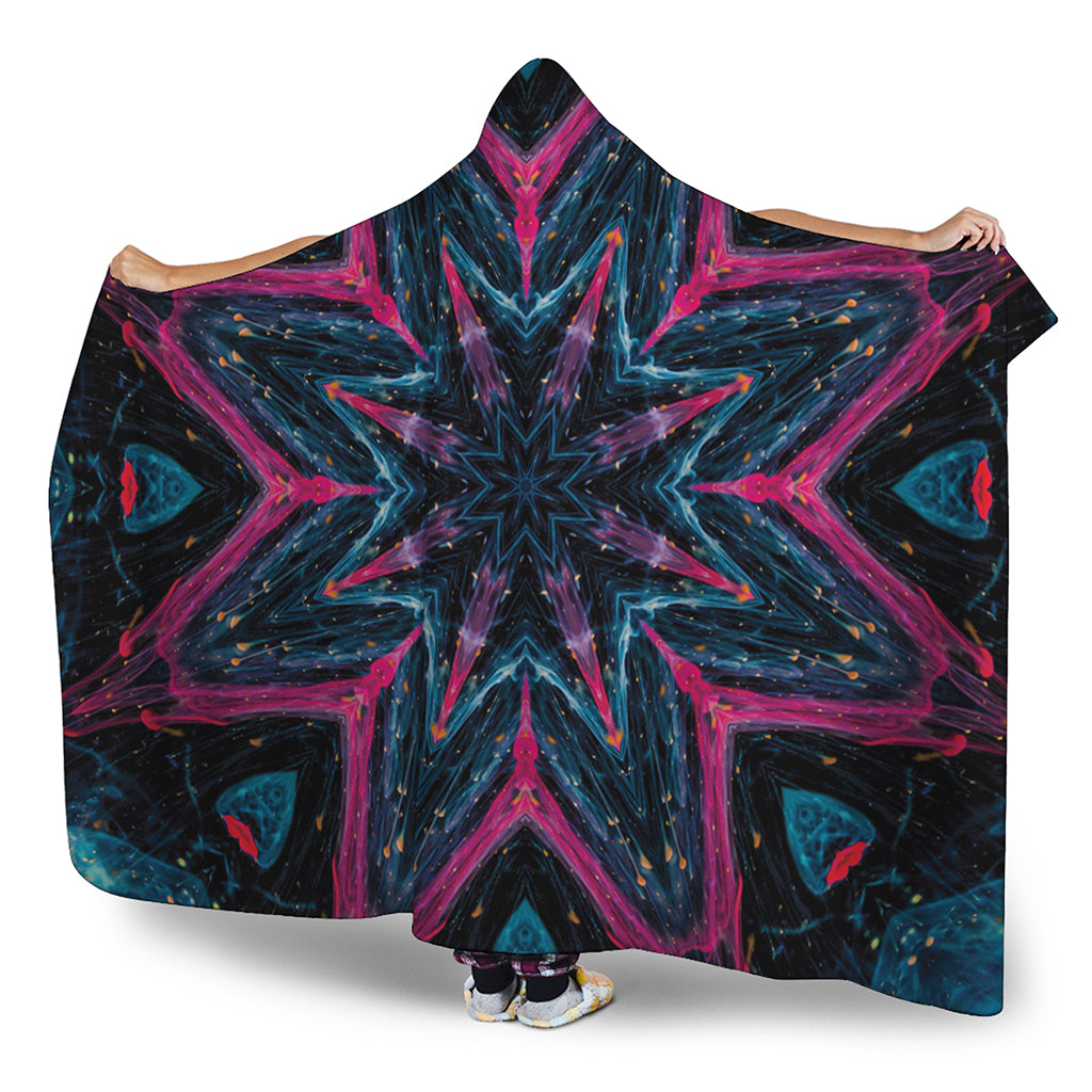 Dark Cloud Kaleidoscope Print Hooded Blanket