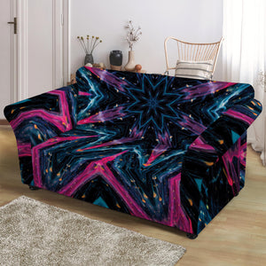 Dark Cloud Kaleidoscope Print Loveseat Slipcover