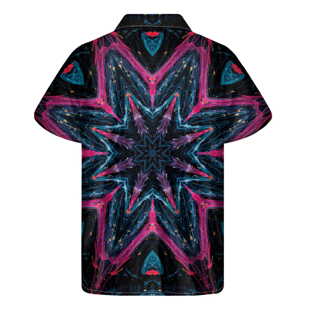 Dark Cloud Kaleidoscope Print Men's Short Sleeve Shirt