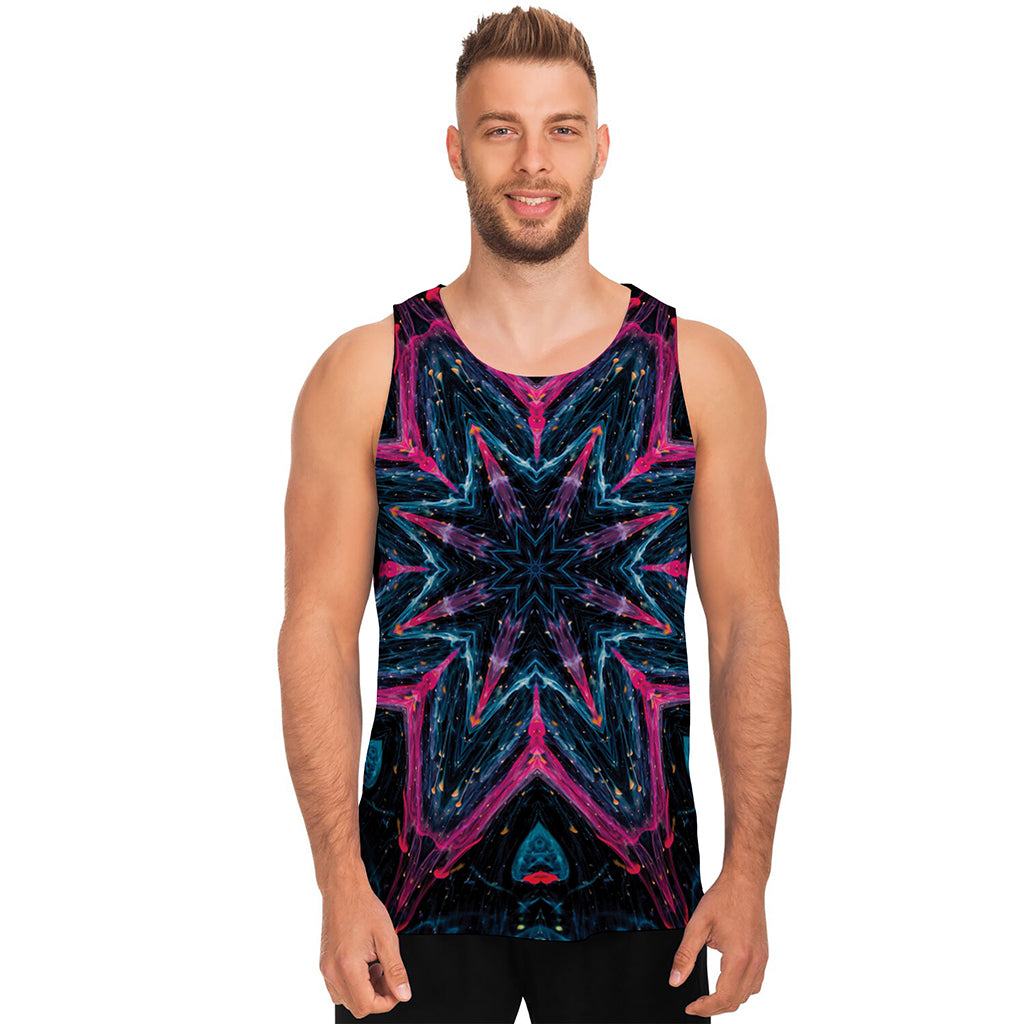 Dark Cloud Kaleidoscope Print Men's Tank Top