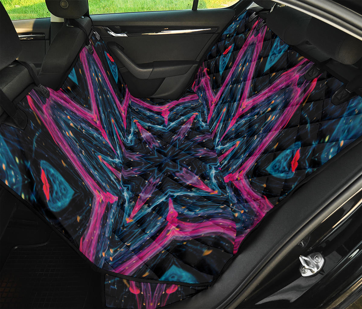 Dark Cloud Kaleidoscope Print Pet Car Back Seat Cover