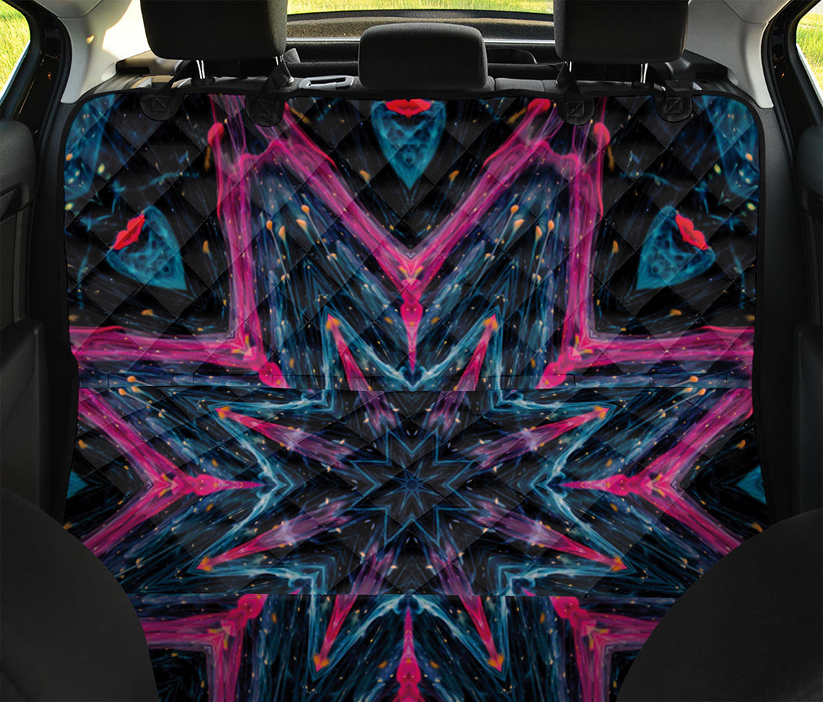 Dark Cloud Kaleidoscope Print Pet Car Back Seat Cover