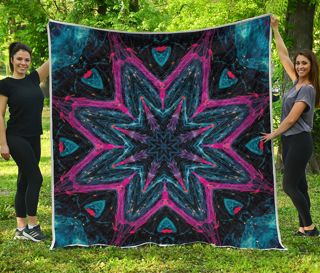 Dark Cloud Kaleidoscope Print Quilt